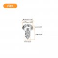Uxcell St5x12mm Phillips Pan Head Self-tapping Screw With Washer 50pcs 304 Stainless Steel Wood Full Thread Silver