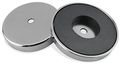 Master Magnetics Rb1cx2 Round Base Magnet Fastener With 0 Center Hole Chrome Plate 4 90 Diameter 0 Thick 200 Pounds Silver Pack 