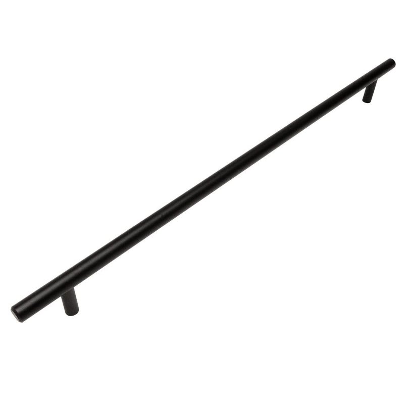 Cosmasa 404-320fb Flat Black Solid Steel Construction 3 8 Inch Slim Line Euro Style Cabinet Hardware Bar Pull 12-5 320mm Hole