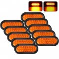All Star Truck Parts 6 Inch Amber Oval 24 Led Mid Turn Tail Signal Light W Rubber Grommet 3 Wire Pigtail Trailer Plug Dot Sae 