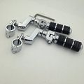 Xkh Group Motorcycle Chrome Footrest Foot Pegs 1 5 2 Clamps For Suzuki Vl1500 Vl800 Vz800 Vl125 Vl250 Vs1400 Vz1500 Intruder