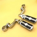 Xkh Group Motorcycle Chrome Peg Mounting Kit Skull Zombie Foot For Bike Equipped With 1 Inch 25mm Front Engine Guard Frame Tube