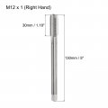 Uxcell Metric Thread Tap M12 X 1 H2 130mm Extra Long Straight Flute Screw Milling Machine Taps Threading Tapping Repair Tool