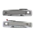 Exterior Door Handle Pair Front Driver And Passenger Side For Ram 1500 2011 To 2017 Chrome Finish With Key Hole All Submodels 