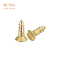 Brass Wood Screws 45pcs M2 5 X 8mm Slotted Drive Flat Head Self Tapping Screw Countersunk For Woodworking Furniture