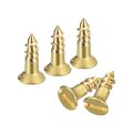 Brass Wood Screws 45pcs M2 5 X 8mm Slotted Drive Flat Head Self Tapping Screw Countersunk For Woodworking Furniture