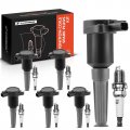 A-premium Set Of 6 Ignition Coil Pack And Iridium Spark Plugs Compatible With Jaguar Xj6 Xjr Vanden Plas 1995-1997 Xjs