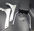Hk Motorcycle Chromed Skull Emblem Backrest Black Sissy Bar Pad For 2005-2009 Suzuki Boulevard C90 1998-2004 Vl1500 Intruder