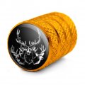 Elk Deer Illustration Valve Stem Caps For Tire Rim Wheel Aluminum Yellow