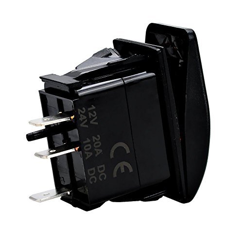 12v 20 Amp Blue Light Rocker Switch Kit 3 Pin On Off Spst Panel Mount For Cars Boats And Motorcycles 5 Pack