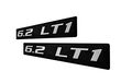 2x Pair Set 6 Lt1 Silver On Black Highly Polished Real Aluminum Emblems Of 2