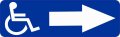 Stickertalk Right Arrow Wheelchair Access Vinyl Sticker 10 Inches By 3 