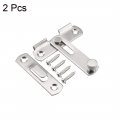 Uxcell Flip Door Latch 201 Stainless Steel 51x48mm Gate Bar Hasp Slide Lock Silver Tone 2 Pcs