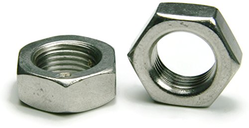 Hex Jam Nuts A2 Stainless Steel M12 X 1 75 19mm Flats By 5 7mm Thick 250 Pieces Silver Color