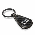Ipick Image Compatible With Chrysler 300 Real Black Carbon Fiber Gunmetal Metal Teardrop Key Chain