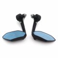 Smt-polygon Shape Mirrors With Light Blue Glasses Black Compatible Suzuki Kawasaki Harley Any 7 8 Or 1 Diameter Handles See