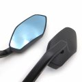 Smt-polygon Shape Mirrors With Light Blue Glasses Black Compatible Suzuki Kawasaki Harley Any 7 8 Or 1 Diameter Handles See