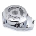 Httmt- Chrome Cnc See Through Clear Left Engine Stator Cover Ninjaa Compatible With 2003-2004 Kawasak Zx-6r Zx636 P N Mt052a-cd