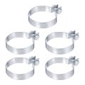 5pcs Brace Bands Chain Link Fence Galvanized Steel Tension With Bolts Nuts For 2-23 64 Post Pipe Gate Fences Panels Silver 3 