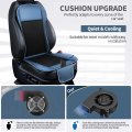 De Home Cooling Car Seat Cushion- Storage Pockets-10fans 3 Adjustable Temperature 12v System- 15s Cool Down Fast For Summer