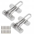 Zoeyes 2 Pack Security Swing Bar Door Guard Lock Gate Latches Clasp For Home And Childproof Satin Nickel Finish Screws Included 
