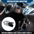 Hihaha Ignition Lock Cylinder With Keys For Ford Fiesta 2011-2019 Switch Durable Metal 2 Pcs Silver Tone