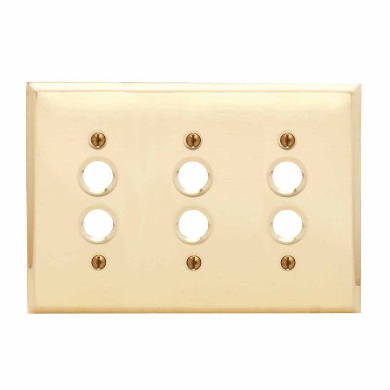 Switchplate Bright Solid Brass Triple Pushbutton Renovator S Supply