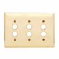 Switchplate Bright Solid Brass Triple Pushbutton Renovator S Supply