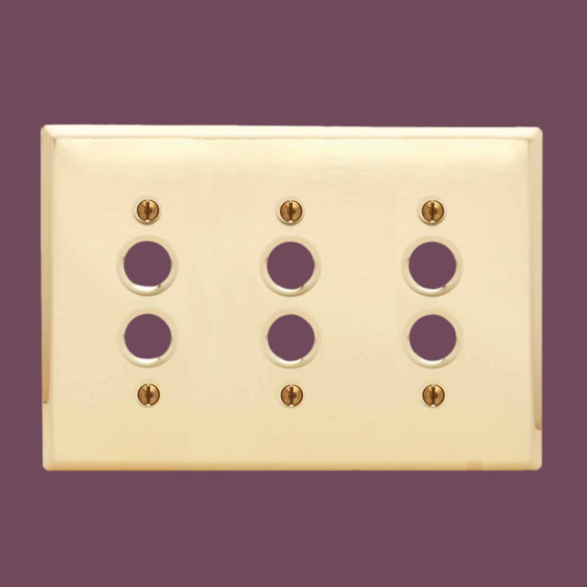 Switchplate Bright Solid Brass Triple Pushbutton Renovator S Supply