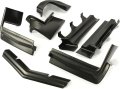 Front Rear Bumper Fillers Cover Vehicle Set For 1979-1985 Buick Riviera Model Cars 7 Pcs Black Plastic 