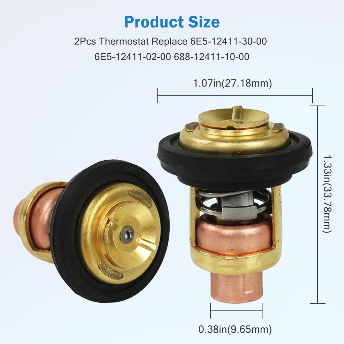 2 Piece Thermostat Replace 6e5-411 For Yamaha 2 Stroke Outboard Engines 3hp To 250hp Engine Coolant Temperature Control Kit