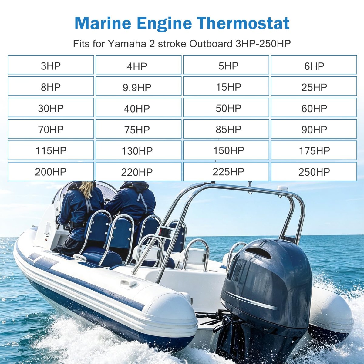 2 Piece Thermostat Replace 6e5-411 For Yamaha 2 Stroke Outboard Engines 3hp To 250hp Engine Coolant Temperature Control Kit