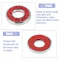X Autohaux 4pcs Red Bling Inner Car Door Lock Stickers Pull Rod Bolt Covers Decoration Accessories For Mercedes Benz E C Class