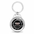 Ipick Image For Cadillac Escalade Logo Real Black Carbon Fiber Chrome Roundel Metal Case Key Chain Keychain Exclusive Official