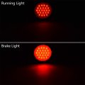 4pcs Round Red 4 Inch 24-led Trailer Truck Rv Car Tail Light Run Brake Stop Fog Lamp W Grommet Plug Atv Utv