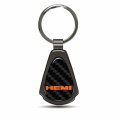 Ipick Image Compatible With Hemi Logo Real Black Carbon Fiber Gunmetal Metal Teardrop Key Chain