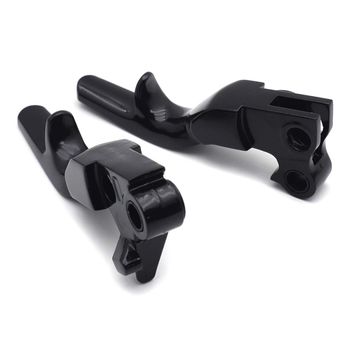 Httmt- Black Smooth Shorty Brake Clutch Levers For 96-03 H-d Xl 96-12 Softail 96-07 Touring P N Mt241-021st-bk