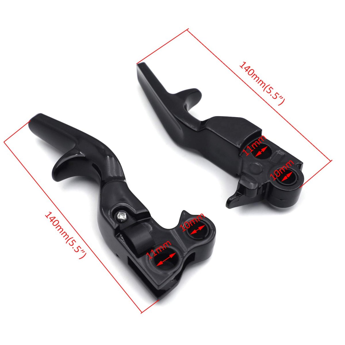 Httmt- Black Smooth Shorty Brake Clutch Levers For 96-03 H-d Xl 96-12 Softail 96-07 Touring P N Mt241-021st-bk