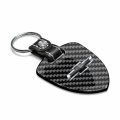 Ipick Image Real Black Carbon Fiber Large Shield-style Key Chain Official Licensed For Chevrolet Logo