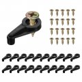 Uxcell 100set Glass Retainer Clips Kit 25mm Plastic Cabinet With Screws For Fixing 4mm Thick Doors Mirror Black