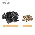 Uxcell 100set Glass Retainer Clips Kit 25mm Plastic Cabinet With Screws For Fixing 4mm Thick Doors Mirror Black
