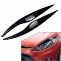 Fsfy Replacement Front Headlight Eyebrow Trim Carbon Fiber Cover Headlamp Eyelids Frame Decoration Glossy Black For Ford Fiesta
