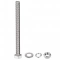 Uxcell M8 X 90mm Hex Head Screws Bolts Nuts Flat Lock Washers Kits 304 Stainless Steel Fully Thread Hexagon 6 Sets