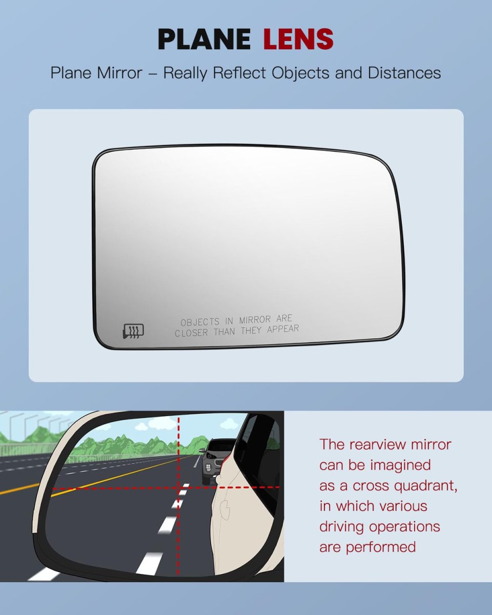 Right Side Heated Door Mirror Glass For 2003 2006 Ford Expedition Passenger Replacement Chrome Finish Adjustable