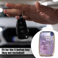 Uxcell Car Key Fob Cover 5 Button Remote Case Purple For Range Rover Evoque Sport Jaguar F-type F-pace Xe Xf