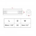 Uxcella 30pcs Brass Straight Pcb Pillar Female Thread Hex Standoff Spacer M3x5x26mm