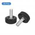 Uxcell 25pcs M4x25mm Threaded Knurled Thumb Screws Zinc Plated Carbon Steel Clamping Knobs Grip Plastic Round Head Thumbscrews
