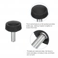 Uxcell 25pcs M4x25mm Threaded Knurled Thumb Screws Zinc Plated Carbon Steel Clamping Knobs Grip Plastic Round Head Thumbscrews