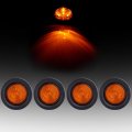 4 Pack 2 5 In Round Led Trailer Tail Lights Amber Side Marker Clearance Universal Surface Mount For Trucks Trailers Boats Vans 