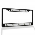 Metal Insert License Plate Frame Horned Owl Weatherproof Car Accessories Black 2 Holes Solid 